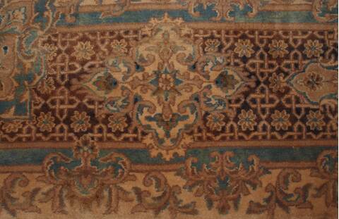 Kerman Brown Hand Knotted 79 X 99  Area Rug 400-16998 Image 16