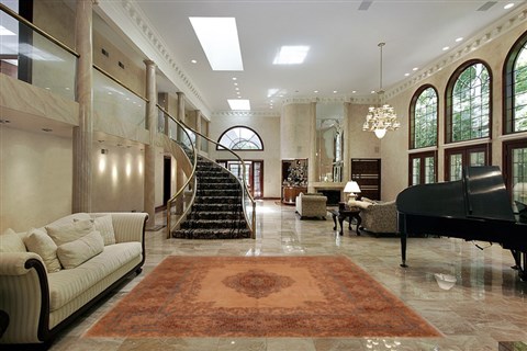 Kerman Brown Hand Knotted 79 X 99  Area Rug 400-16998 Image 2