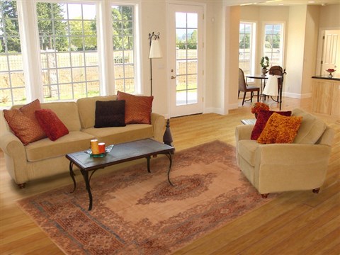 Kerman Brown Hand Knotted 79 X 99  Area Rug 400-16998 Image 1