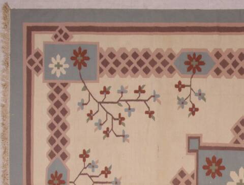 Gabbeh White Hand Knotted 92 X 121  Area Rug 400-16999 Image 3
