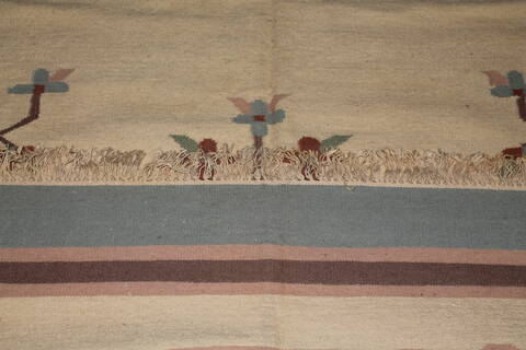 Gabbeh White Hand Knotted 92 X 121  Area Rug 400-16999 Image 8