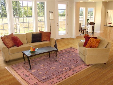 Modern Purple Hand Knotted 82 X 102  Area Rug 400-17003 Image 4