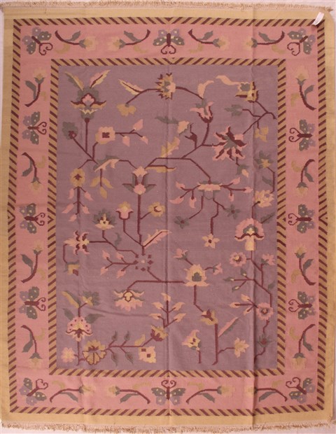 Modern Purple Hand Knotted 82 X 102  Area Rug 400-17003 Image 0
