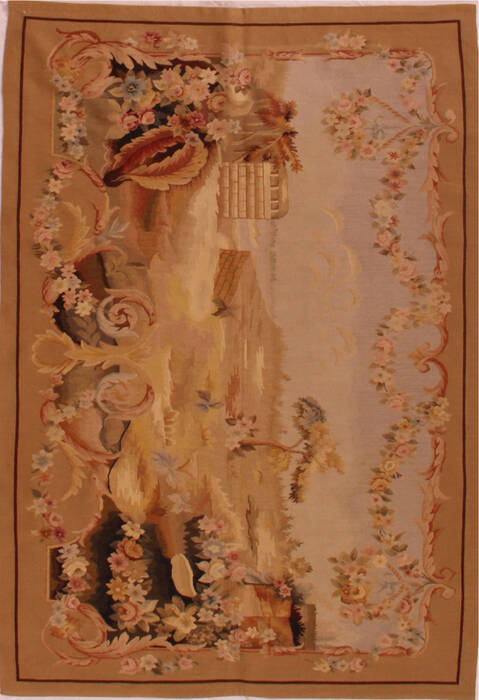 Aubusson Brown Hand Knotted 40 X 510  Area Rug 400-17004 Image 0