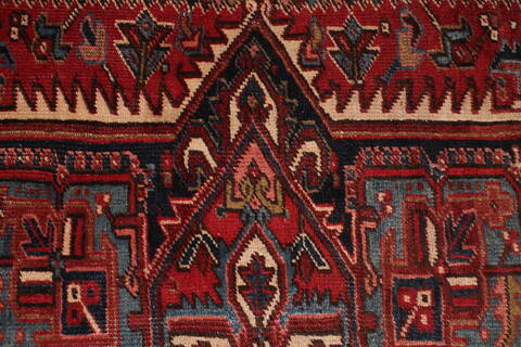 Heriz Red Hand Knotted 811 X 119  Area Rug 400-17018 Image 13