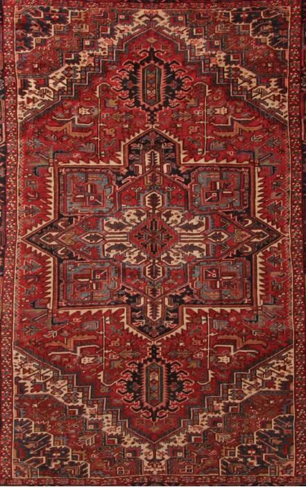 Heriz Red Hand Knotted 811 X 119  Area Rug 400-17018 Image 6