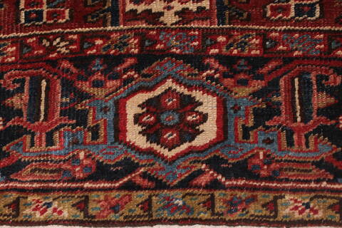Heriz Red Hand Knotted 811 X 119  Area Rug 400-17018 Image 7