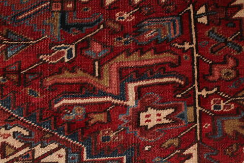 Heriz Red Hand Knotted 811 X 119  Area Rug 400-17018 Image 10