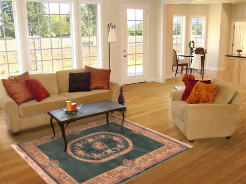Mood Green Hand Knotted 53 X 78  Area Rug 400-17043 Image 4
