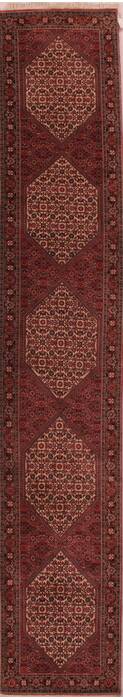 Sarouk Red Runner Hand Knotted 35 X 129  Area Rug 400-17059 Image 0