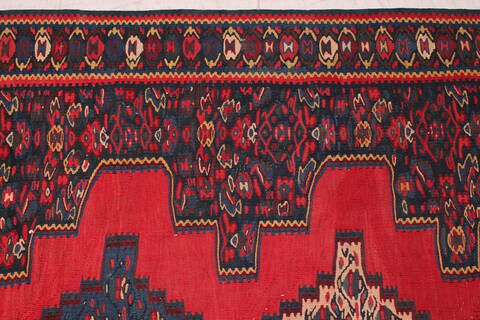 Kilim Red Hand Knotted 30 X 40  Area Rug 400-17063 Image 3
