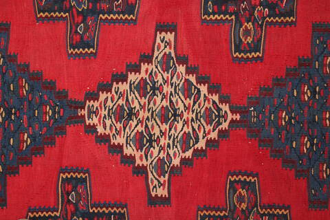 Kilim Red Hand Knotted 30 X 40  Area Rug 400-17063 Image 4
