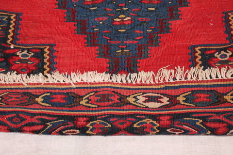 Kilim Red Hand Knotted 30 X 40  Area Rug 400-17063 Image 7