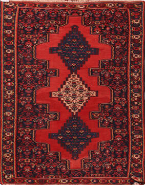 Persian Kilim Red Rectangle 3x4 ft Wool Carpet 17063