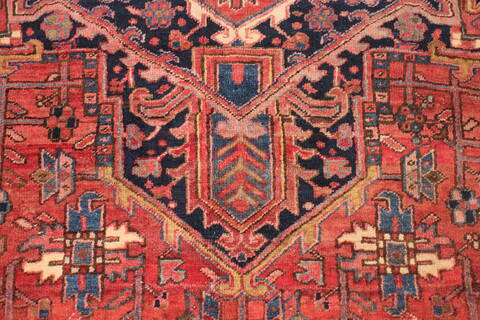 Heriz Red Hand Knotted 101 X 137  Area Rug 400-17072 Image 11