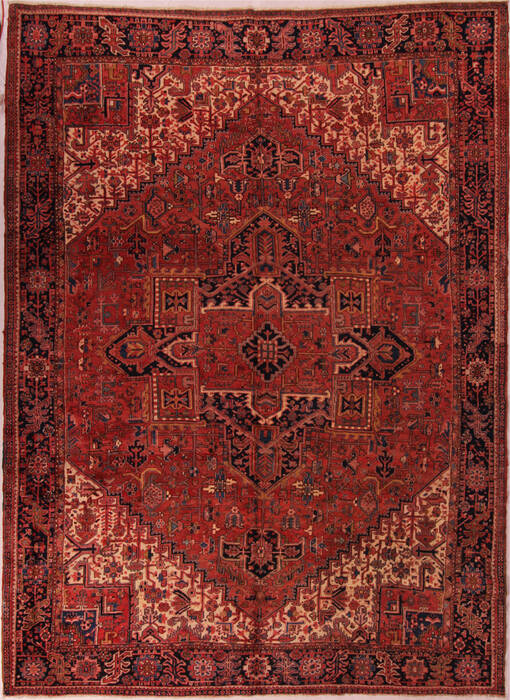 Heriz Red Hand Knotted 101 X 137  Area Rug 400-17072 Image 0