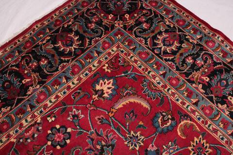 Mashad Red Hand Knotted 98 X 128  Area Rug 400-17073 Image 6