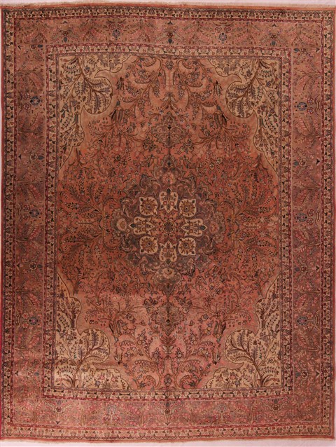 Tabriz Purple Hand Knotted 100 X 131  Area Rug 400-17087 Image 0