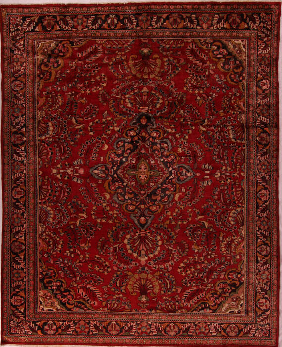 Lilihan Red Hand Knotted 102 X 126  Area Rug 400-17095 Image 0