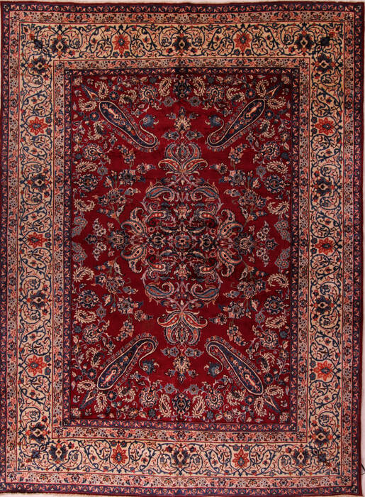 Yazd Red Hand Knotted 101 X 136  Area Rug 400-17097 Image 0