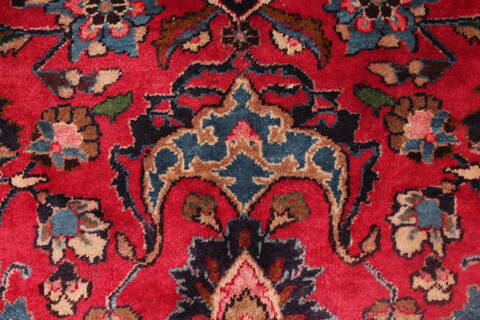 Mashad Purple Hand Knotted 98 X 126  Area Rug 400-17099 Image 2