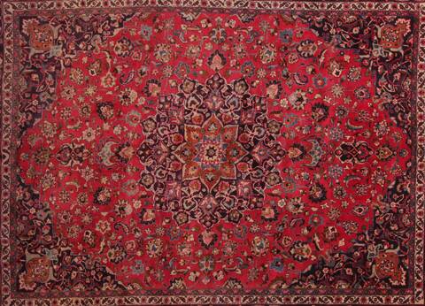 Mashad Purple Hand Knotted 98 X 126  Area Rug 400-17099 Image 5