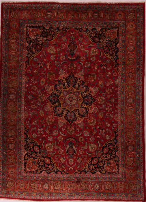 Mashad Purple Hand Knotted 910 X 135  Area Rug 400-17101 Image 0