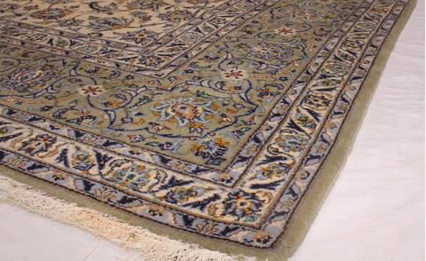 Kashan White Hand Knotted 911 X 135  Area Rug 400-17105 Image 7