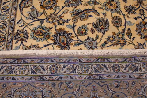 Kashan White Hand Knotted 911 X 135  Area Rug 400-17105 Image 8