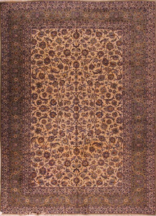 Kashan White Hand Knotted 911 X 135  Area Rug 400-17105 Image 0