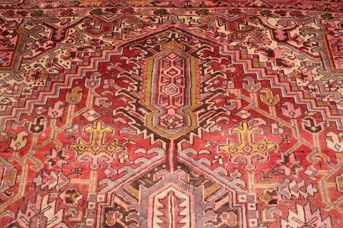 Heriz Red Hand Knotted 911 X 129  Area Rug 400-17112 Image 1