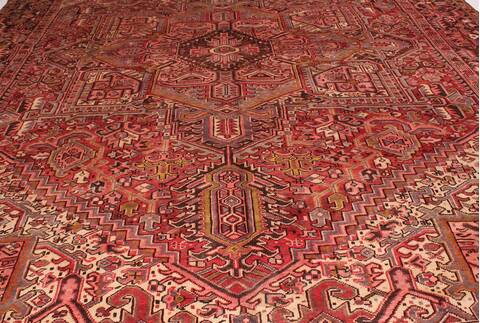 Heriz Red Hand Knotted 911 X 129  Area Rug 400-17112 Image 7