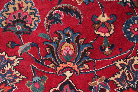 Mashad Red Hand Knotted 910 X 137  Area Rug 400-17114 Image 10
