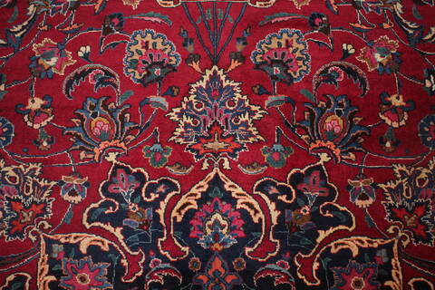 Mashad Red Hand Knotted 910 X 137  Area Rug 400-17114 Image 11
