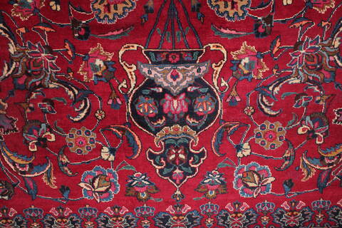 Mashad Red Hand Knotted 910 X 137  Area Rug 400-17114 Image 12