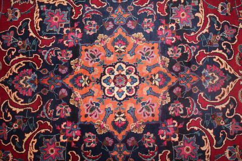 Mashad Red Hand Knotted 910 X 137  Area Rug 400-17114 Image 14