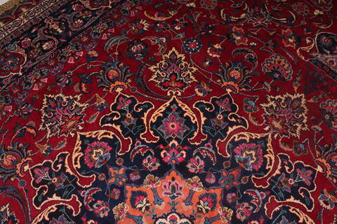 Mashad Red Hand Knotted 910 X 137  Area Rug 400-17114 Image 15