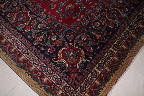 Mashad Red Hand Knotted 910 X 137  Area Rug 400-17114 Image 17