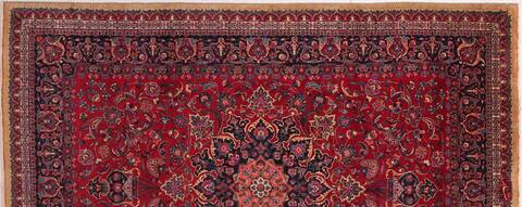 Mashad Red Hand Knotted 910 X 137  Area Rug 400-17114 Image 1