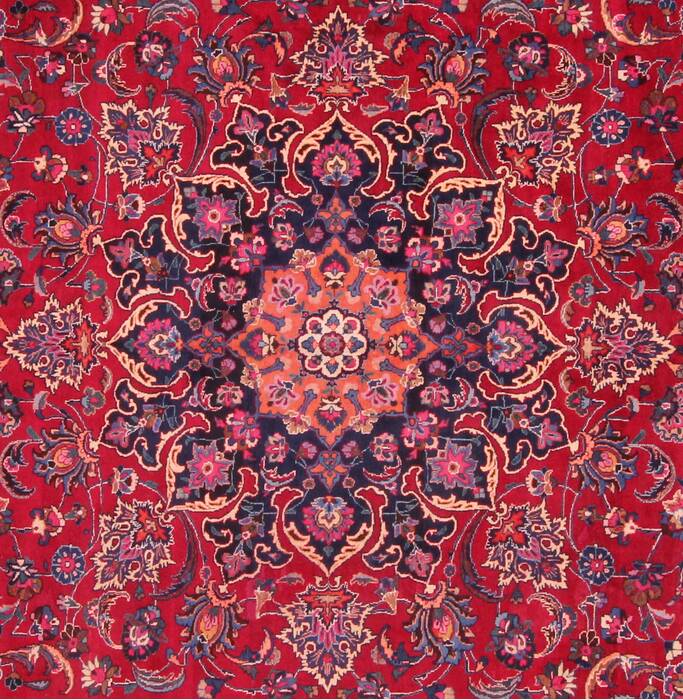 Mashad Red Hand Knotted 910 X 137  Area Rug 400-17114 Image 24