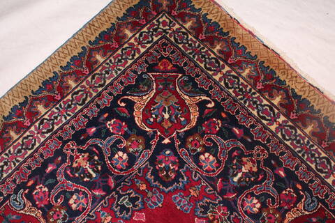 Mashad Red Hand Knotted 910 X 137  Area Rug 400-17114 Image 7