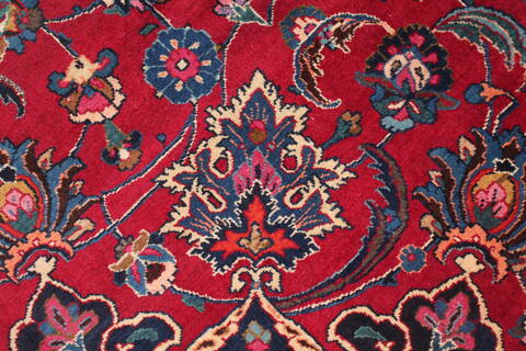 Mashad Red Hand Knotted 910 X 137  Area Rug 400-17114 Image 9