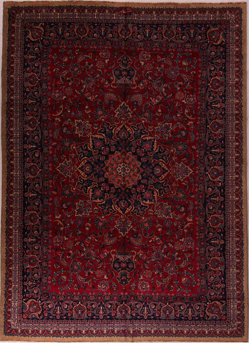 Mashad Red Hand Knotted 910 X 137  Area Rug 400-17114 Image 0