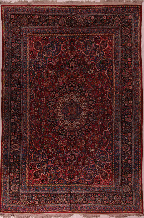 Mashad Red Hand Knotted 96 X 142  Area Rug 400-17115 Image 0