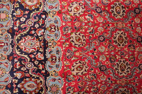 Isfahan Red Hand Knotted 97 X 133  Area Rug 400-17116 Image 12