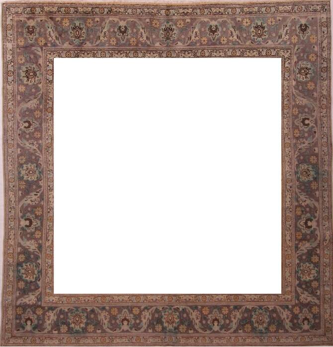 Tabriz Purple Square Hand Knotted 97 X 102  Area Rug 400-17119 Image 19