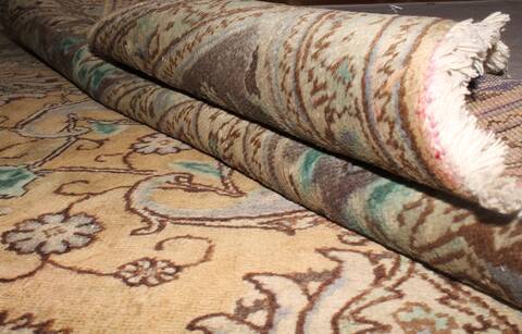 Tabriz Purple Square Hand Knotted 97 X 102  Area Rug 400-17119 Image 3
