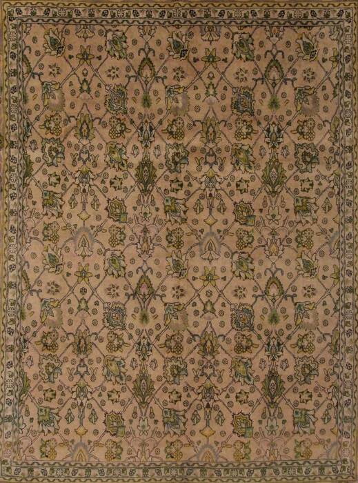 Tabriz Purple Hand Knotted 911 X 1210  Area Rug 400-17125 Image 4