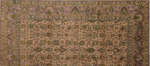 Tabriz Purple Hand Knotted 911 X 1210  Area Rug 400-17125 Image 5