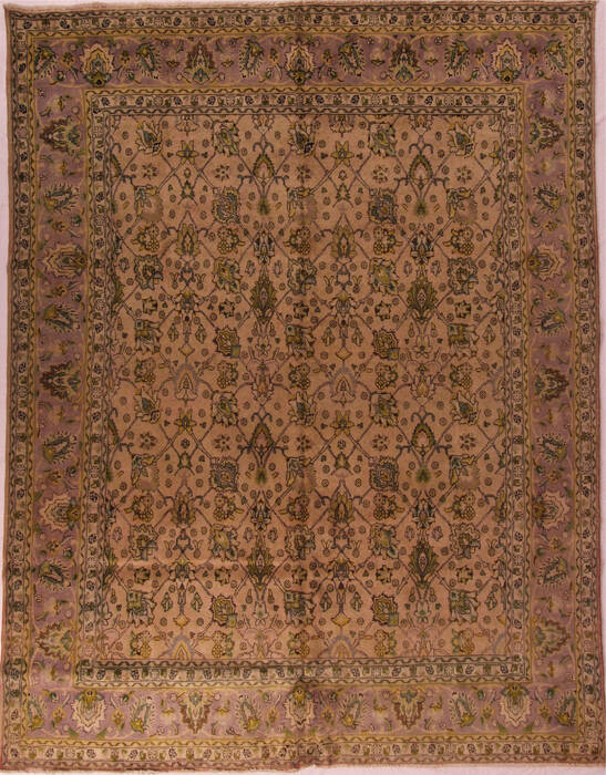Tabriz Purple Hand Knotted 911 X 1210  Area Rug 400-17125 Image 0